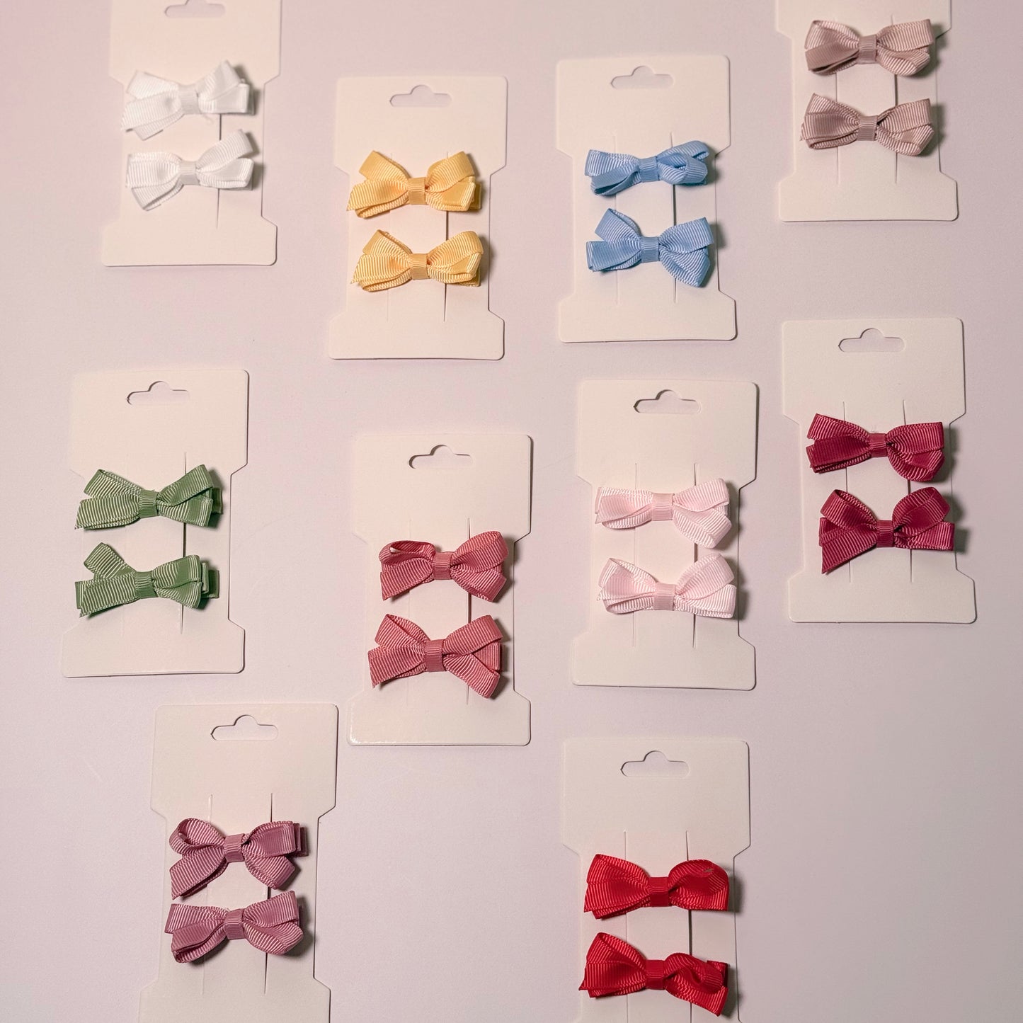 Mini Bow Hair Clip Pairs