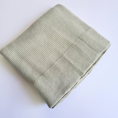 Classic Knitted Blanket - Cloud Grey