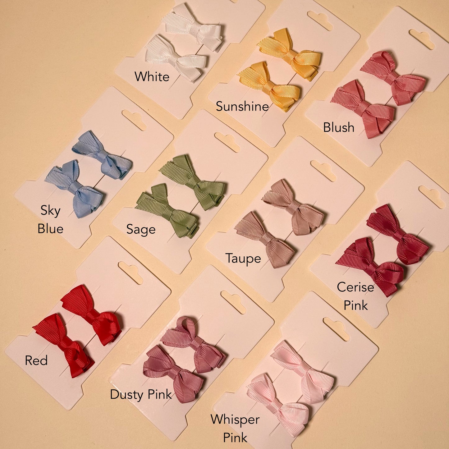 Mini Bow Hair Clip Pairs