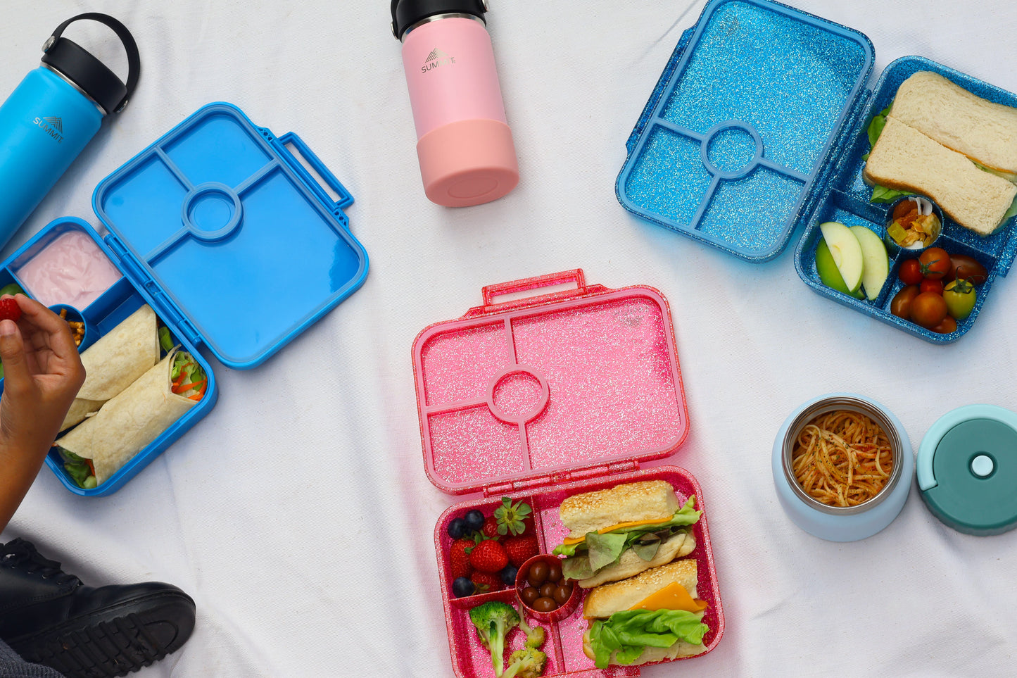 SummitCo Tritan Classic 4 Compartment Bento - Lagoon Pink (Glitter)