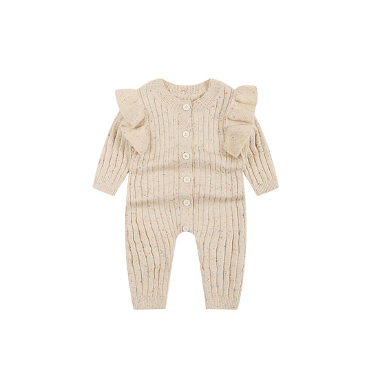 Knitted Frill Jumpsuit - Vanilla Confetti