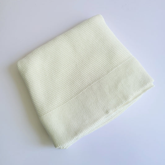 Classic Knitted Blanket - White