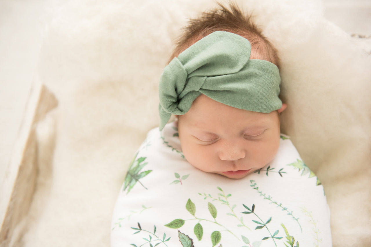 Snuggle Hunny Kids Topknot Headband - Olive