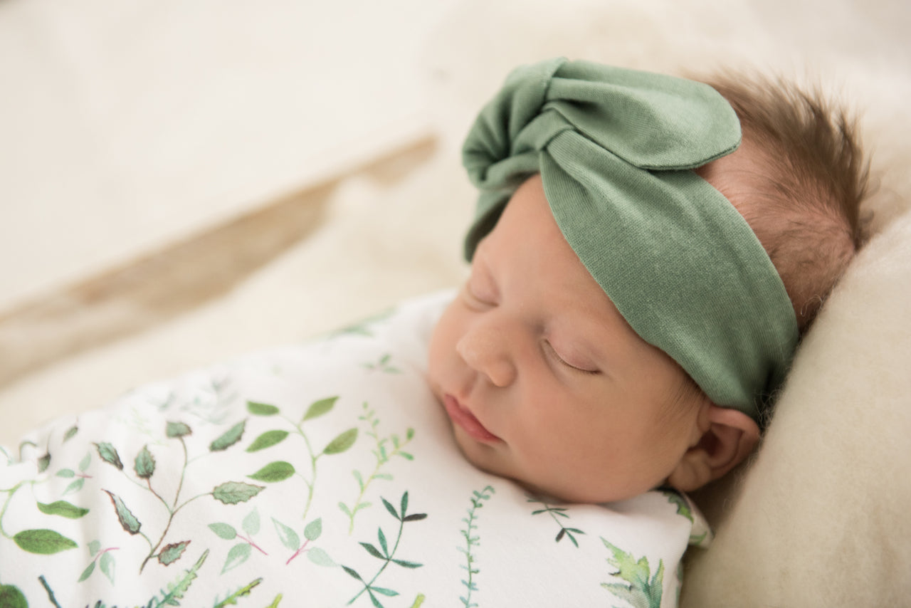 Snuggle Hunny Kids Topknot Headband - Olive