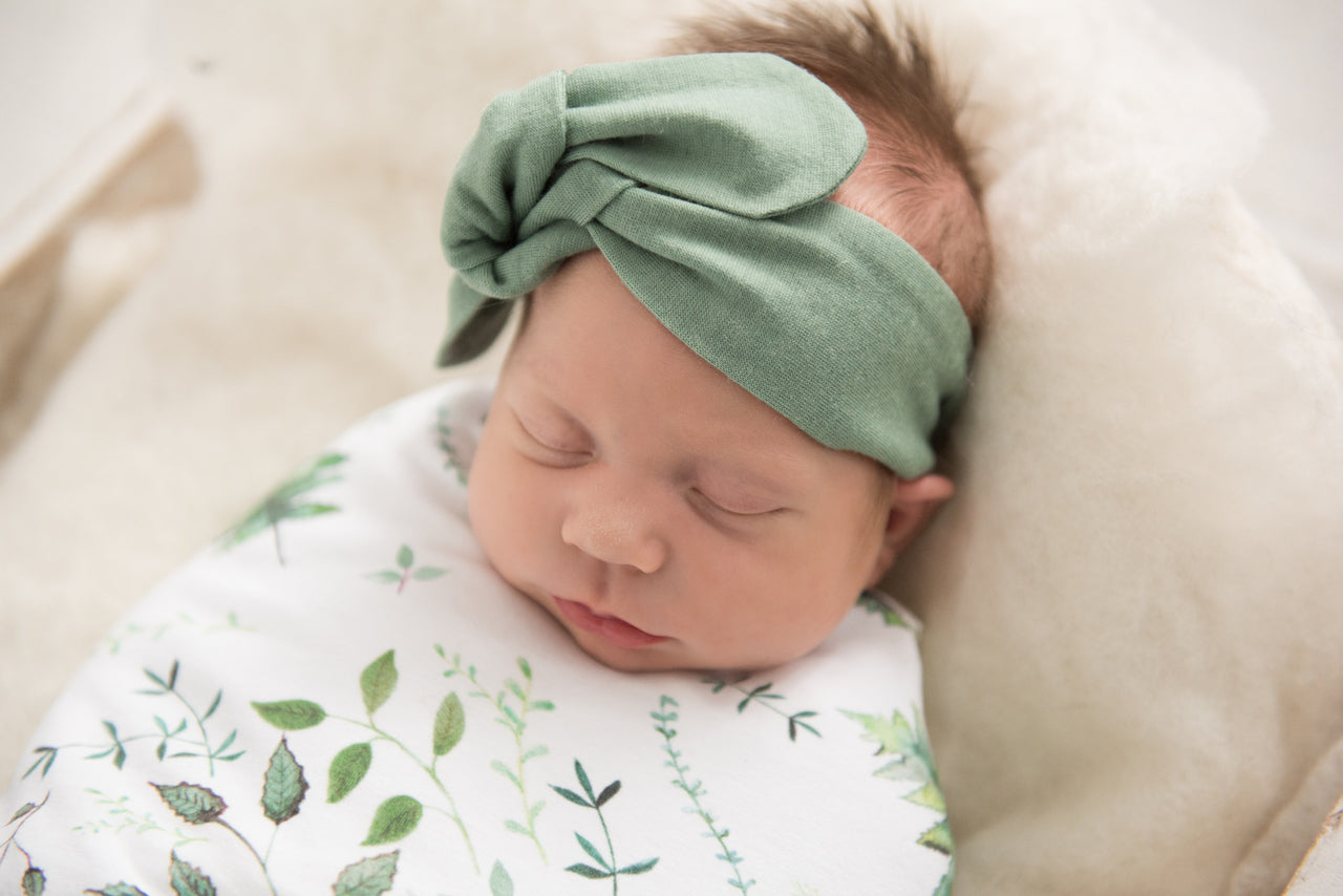 Snuggle Hunny Kids Topknot Headband - Olive