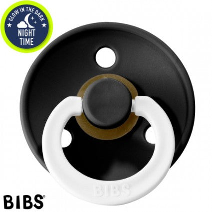 BIBS Natural Latex Pacifier - Black | Glow in the dark - Size 1