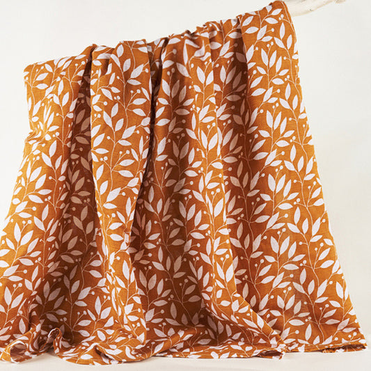 Cotton Muslin Wrap - Autumn Vines