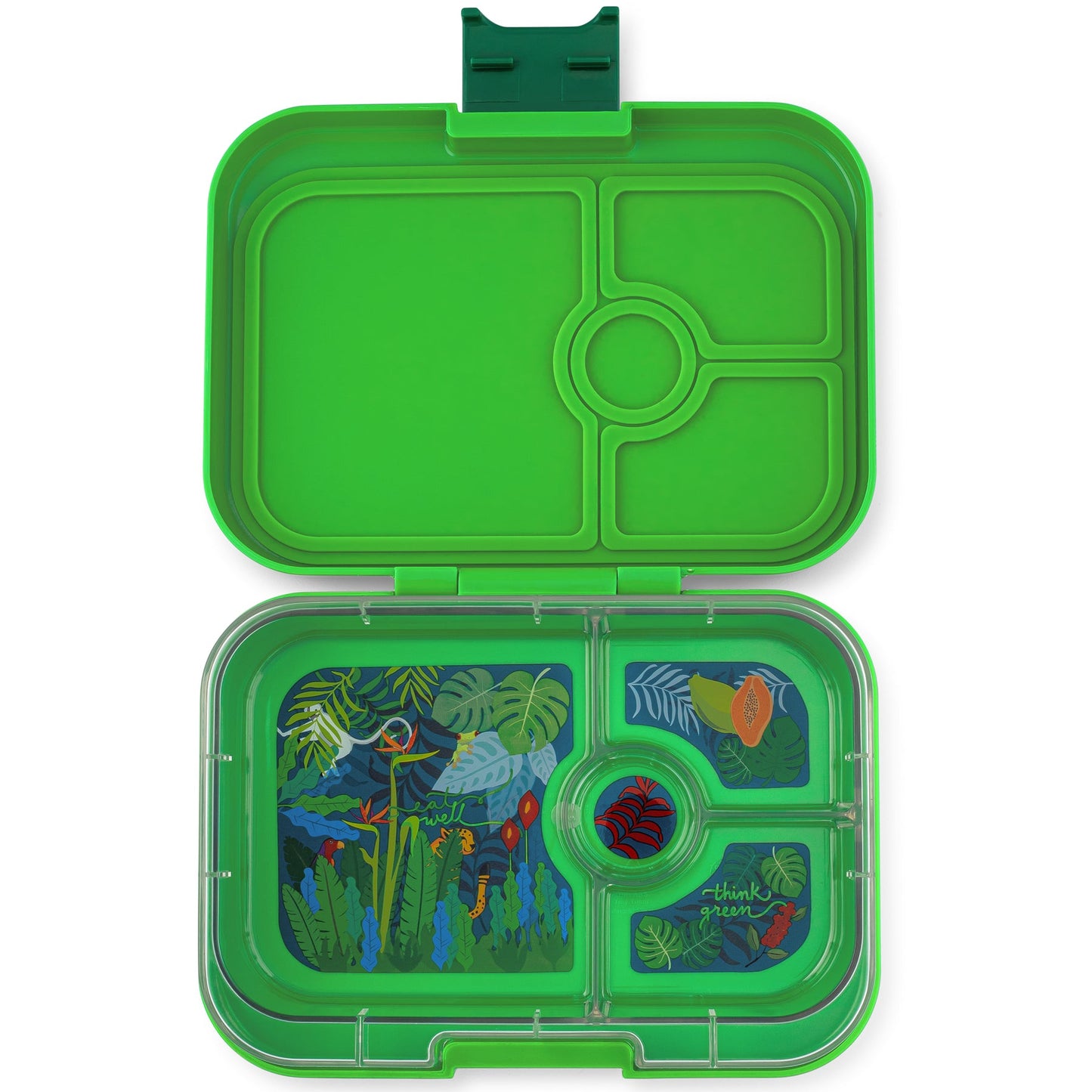 Yumbox Panino Lunch Box | Bamboo Green & Jungle Tray | Leakproof Bento for Kids