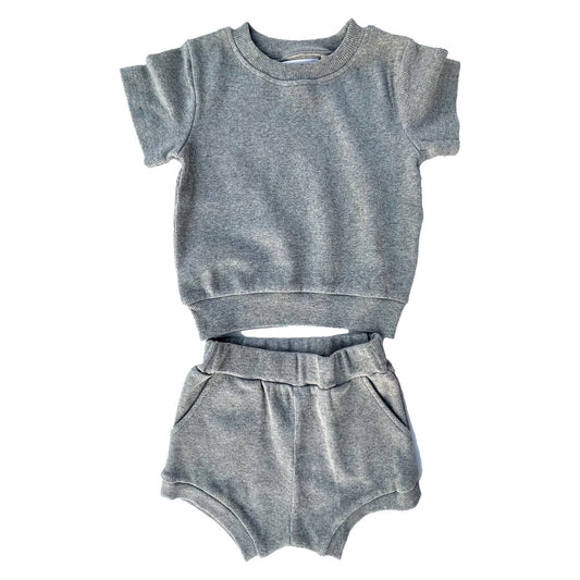 Dallas Unisex Ribbed Set - Grey Melange