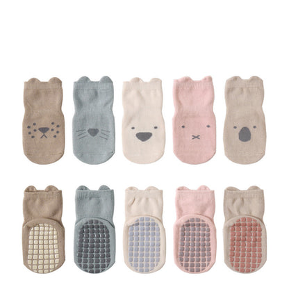 Non-Slip Cotton Baby Socks - Coffee Lion