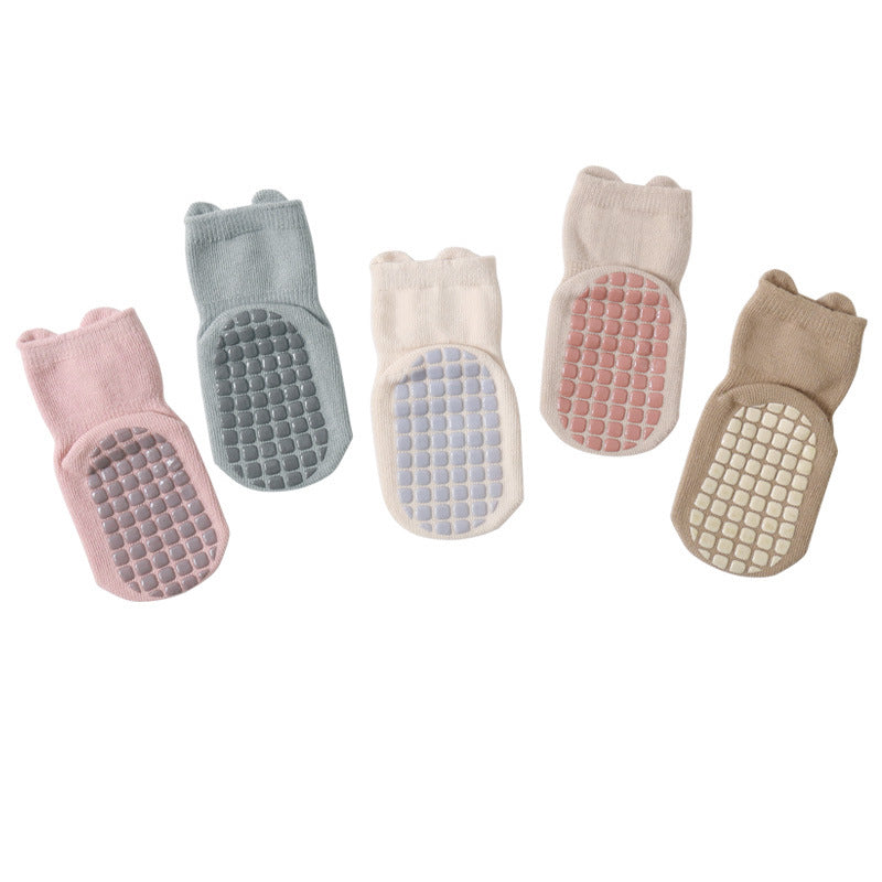 Non-Slip Cotton Baby Socks - Coffee Lion