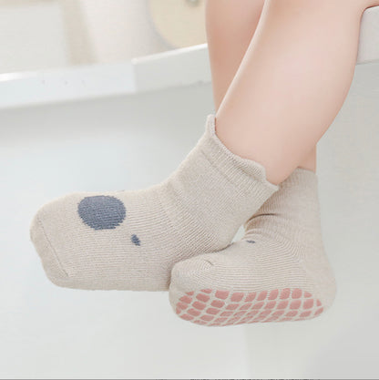 Non-Slip Cotton Baby Socks - Coffee Lion