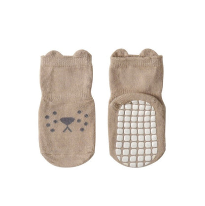 Non-Slip Cotton Baby Socks - Coffee Lion