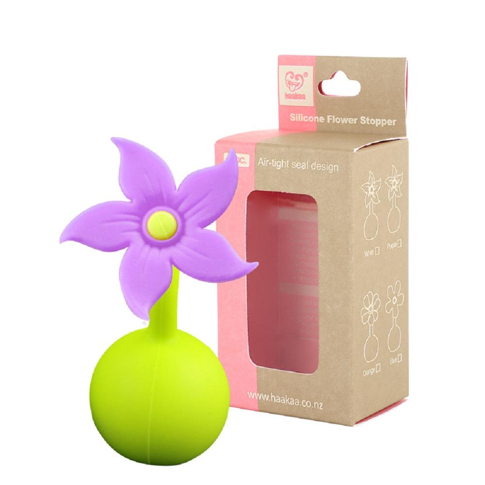 Hakaa - Silicone Breast Pump Flower Stopper 1pk - Purple