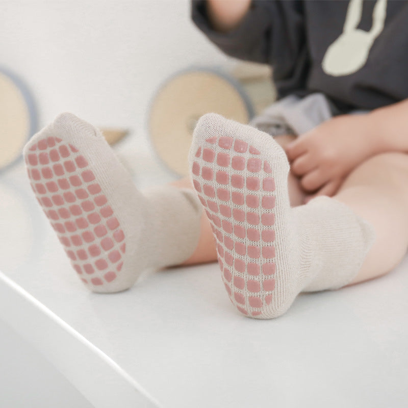 Non-Slip Cotton Baby Socks - Coffee Lion