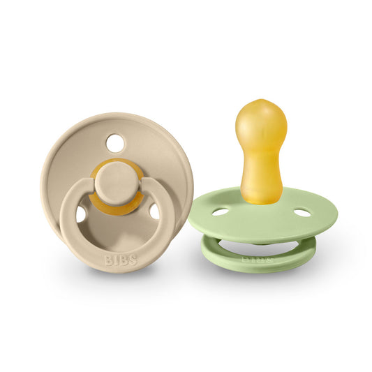 BIBS Natural Latex Pacifier 2 Pack - Sand/Pistachio Size 1